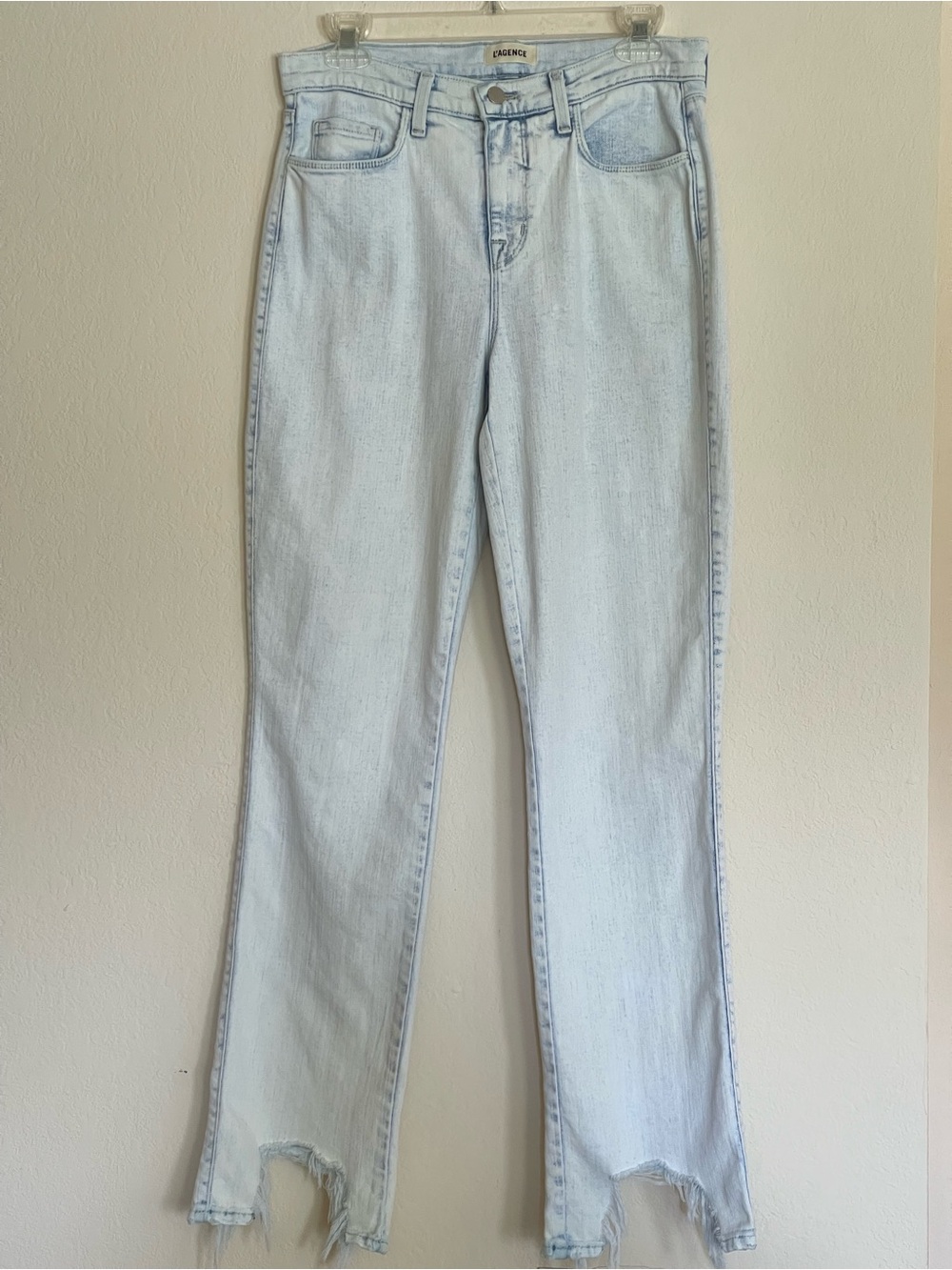 L’AGENCE Harmon High Waist Slim Raw Hem Jeans Electra Wash Size 27 - Picture 3 of 16